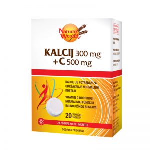 Natural Wealth Kalcij 300 mg + C 500 mg šumeće tablete, a20