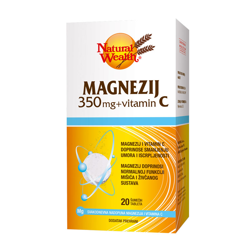 Natural Wealth Magnezij 350 mg + vitamin C šumeće tablete, a20