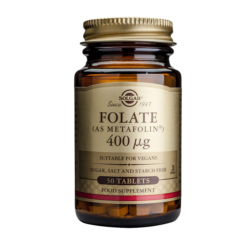 Solgar Folate (Metafolin) 400 mcg tablete, a50