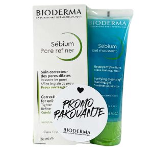 BIODERMA SEBIUM PORE REFINER KREMA, 30 ML + GRATIS SEBIUM MOUSSANT PJENUŠAVI GEL, 45 ML