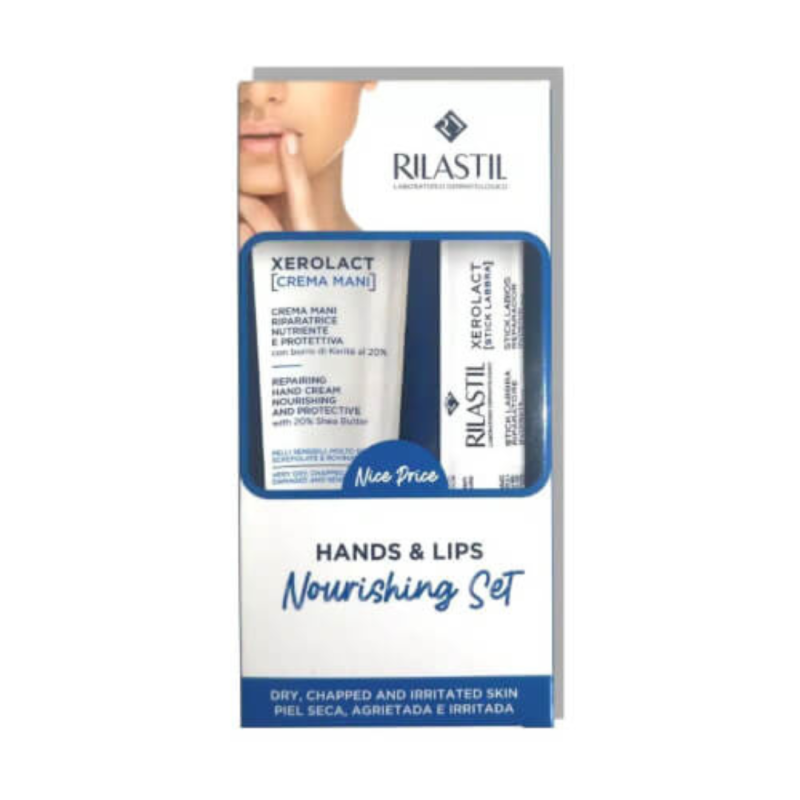 Rilastil Xerolact krema za ruke 30mL + Xerolact stik za usne 4,8mL PROMO