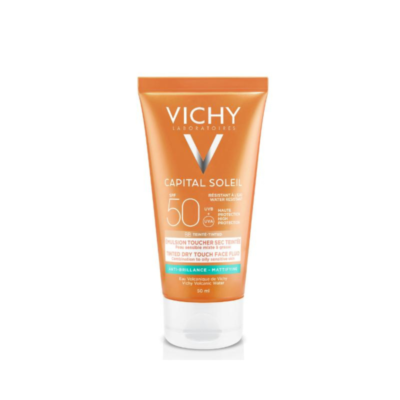 Vichy Capital Soleil Dry Touch obojeni fluid za lice